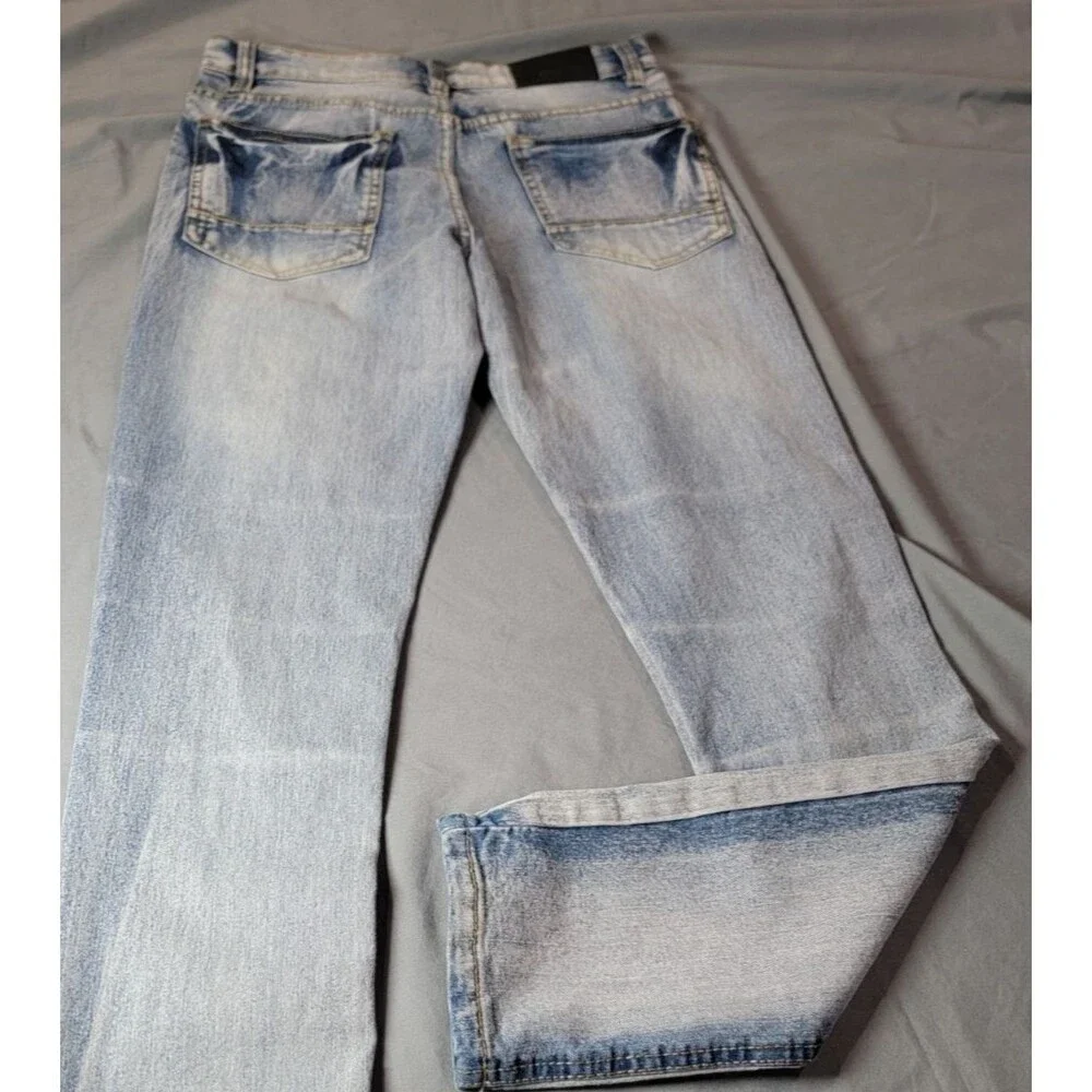 Southpole Skinny Jeans Mens 29x30 Distressed Light Wash Denim Streetwear